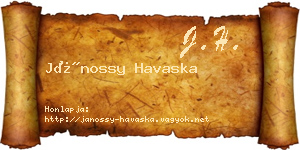 Jánossy Havaska névjegykártya